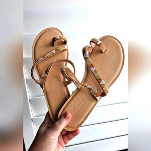 Splendid Sandals Beaded  Padded Insole Mosaic Flats size 8.5